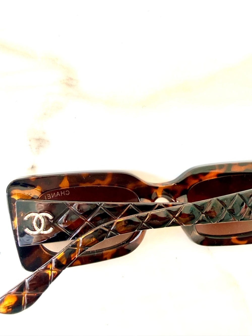 Fashion luxury Tortoiseshell Rectangular Sunglasses fashion fancy - Picture 8 of 8